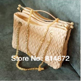High quality elegant type 2013 women s handbag plaid chain clip buckle handbag Free Shipping