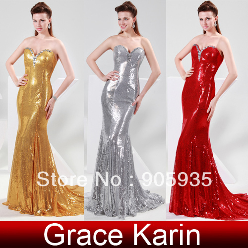 ... Shining Sequins Prom Party Gown Evening Dress 8 Size CL2531(Hong Kong