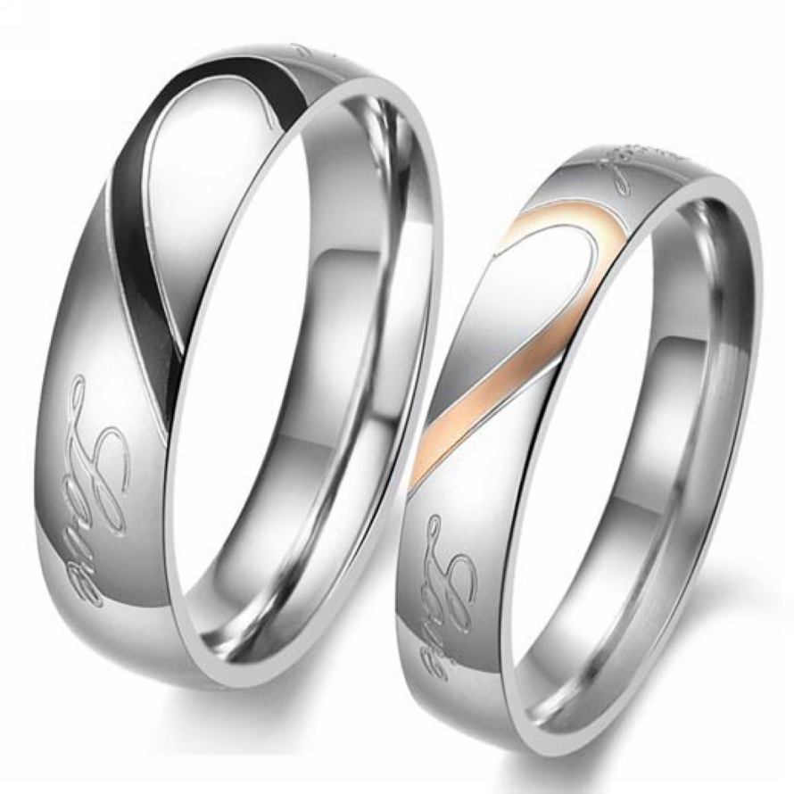 -promise-ring-sets-Fashion-Couple-Half-Heart-matching-Couple-rings ...