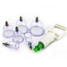 Free Shipping 6 Cups Medical Chinese Vacuum Body Cupping Massage Magnets Therapy Acupressure Healthy Suction Set