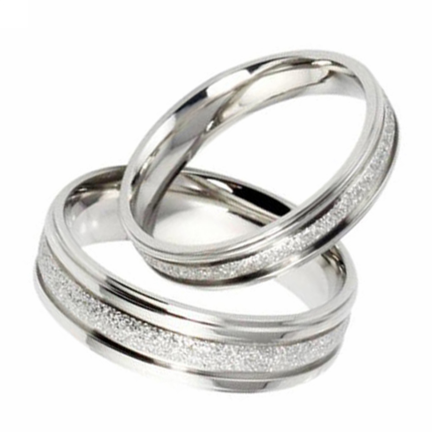 promise-ring-dull-polish-Silver-Couple-wedding-bands-ring-men-women ...