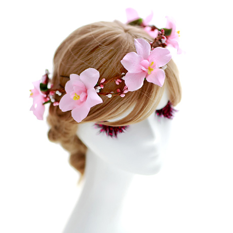 Peach blossom hair accessory the bride hair accessory garishness child marriage hair bands accessories