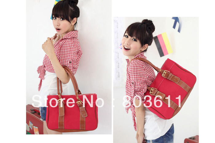 Women Ladies Fashion Korea Style PU Leather Zipper Closure Handbag