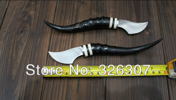Outdoor rescue knife survival wild tea carry Damascus small straight knife Army knife