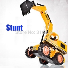 RC Engineer Truck 6 Channel Wireless Remote Control Stunt Digger Excavator 4 Wheel Shovelloader Truck electronic