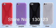 TPU X Line  Case Soft Silicone Back Cover Shell Skin For Iphone 5 5C Mobile Phone Accessories  Red Blue Purple Black White