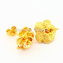 JE002 2013 Hot Selling Women Jewelry Marriage Accessories High Quality 24K Gold Vacuum Plated Rose Stud