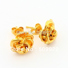 JE002 2013 Hot Selling Women Jewelry Marriage Accessories High Quality 24K Gold Vacuum Plated Rose Stud