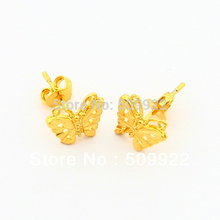 JE004 2013 Cheap statement  Women Jewelry Marriage Accessories High Quality 24K Gold Vacuum Plated Butterfly Stud Earring