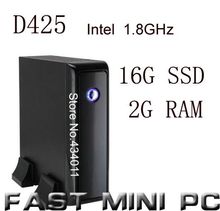 mini pcs Computer with Intel D425  Dual Core 1.8GHz 2G RAM 16G SSD destop computer