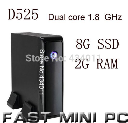 FAST MINI PC THIN CLIENT fanless mini pcs Computer with Intel D525 Dual core 1 8GHz