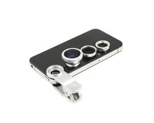 Universal  3 in 1 Clip-On Fish Eye +Wide Angle +Macro Mobile phone lens For Iphone 5S 5 4 4S Samsung Note 2 N7100 S4 i9500 HTC