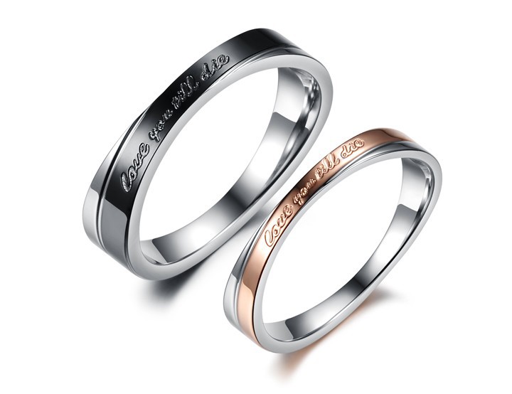 ring his and her promise rings sets stainless steel couple ring ...