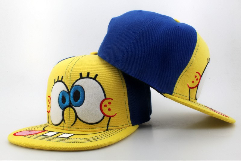Spongebob+Snapbacks Nickelodeon SPONGEBOB Big Face with Rubber Peak Child snapbacks caps ...
