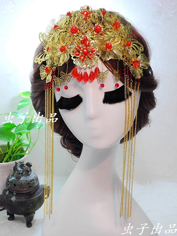 Bug handmade bride coronet chinese style hair accessory dragon gown costume marriage