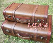 Vintage suitcase props antique suitcase old fashioned wooden box photography props