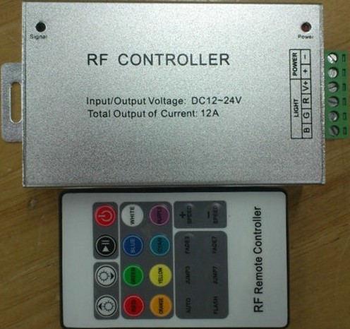 Купить 20key 12v-24v 12А 3 каналов контроллера алюминия с rf пульт led ...