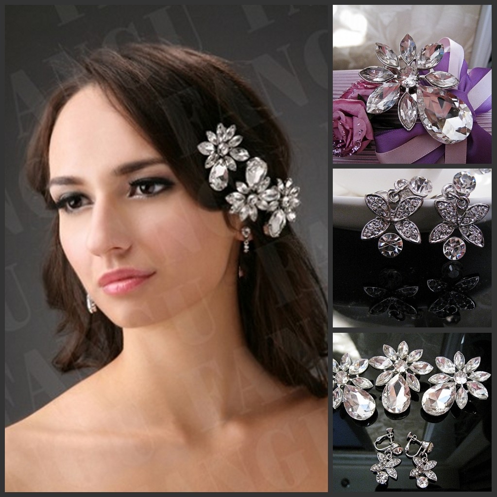 Large sparkling the bride hair accessory earrings aesthetic jewelry marriage accessories