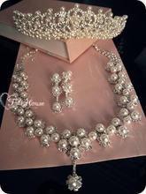 Aesthetic pearl rhinestone bridal necklace set the bride accessories marriage accessories piece set