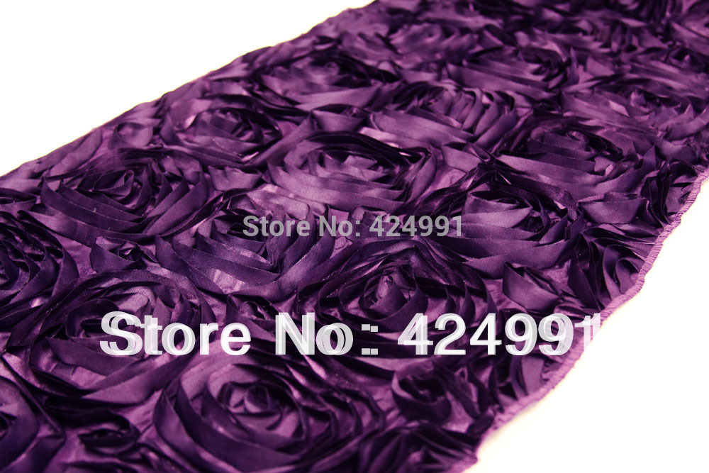 Quality 10pcs 25x275cm  or  Runners Table Embrodiery runners Rosette Plum table 3D yes Top no