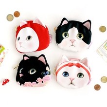 Free shipping Sweet jetoy cat small coin purse mini storage card holder key wallet