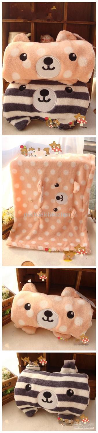 Комикс одеяла груша в полоску медведь розовый узор в горошек кролик многофункционально коралл ковёр 80 * 90 см одеяло