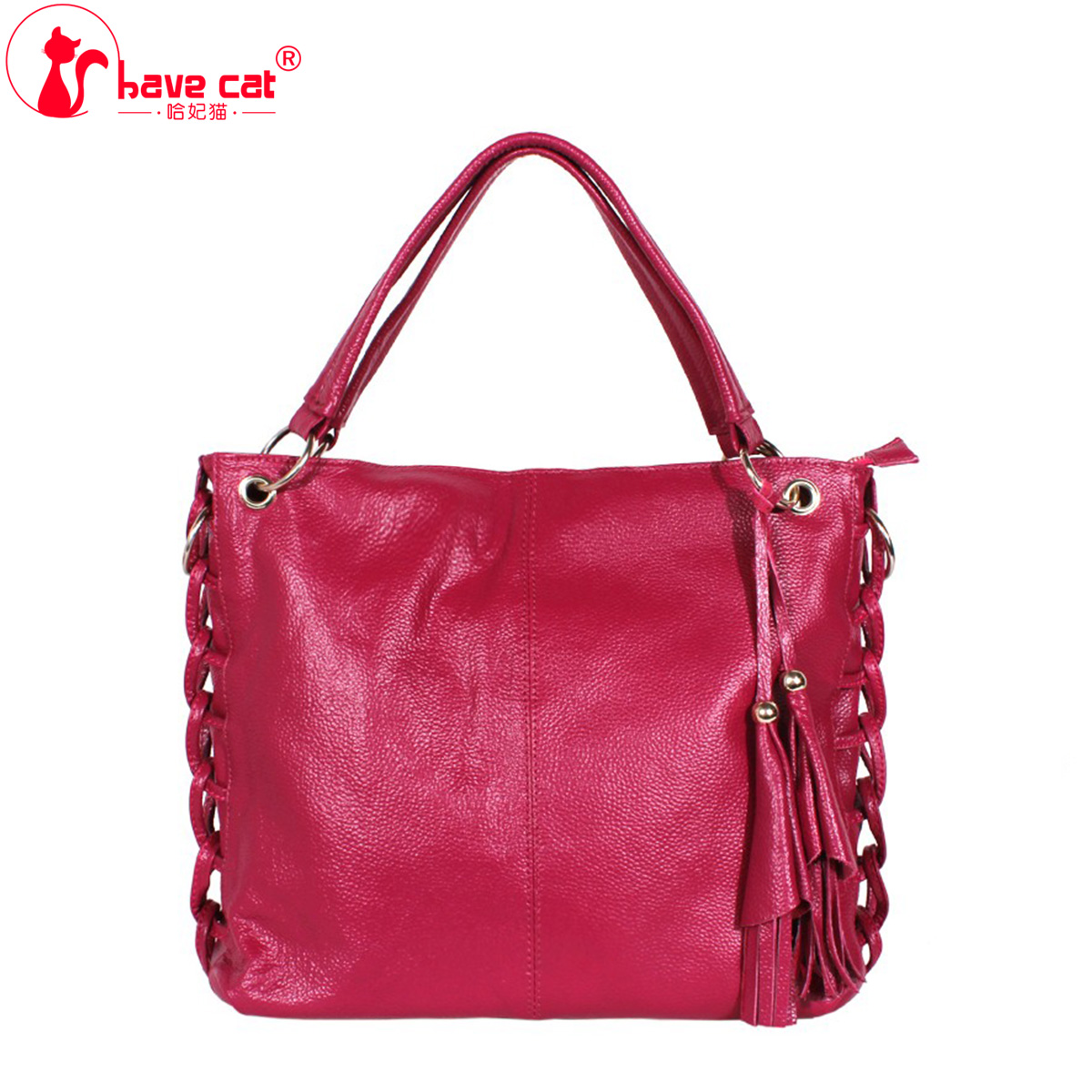 Free shipping new 2013 women s bag women s handbag cowhide tassel fashion shoulder bag messenger
