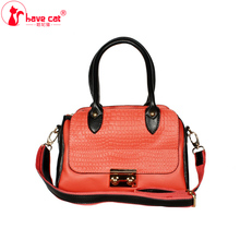 Free shipping new bags 2013 female color block embossed cowhide female bags handbag cross-body