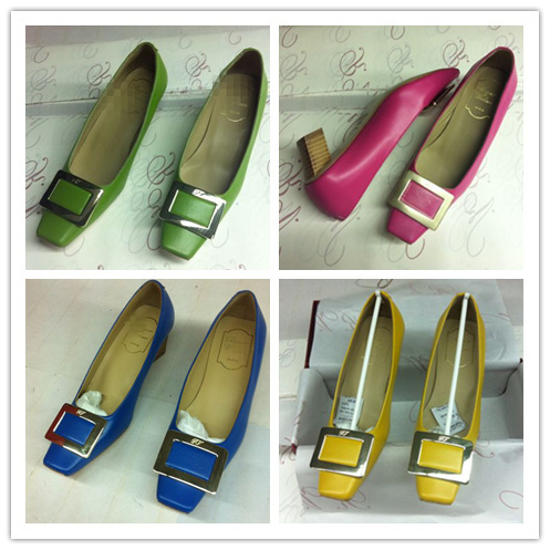 Rv roger thick heel Shoes 2013 genuine leather Square toe shoes Womens fashion brand style shoes