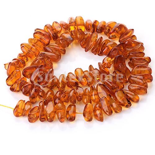 Free Shipping 7x13mm Honey Brown Synthetic Amber Irregular Chip Loose Beads 16 inch