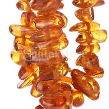 Free Shipping 7x13mm Honey Brown Synthetic Amber Irregular Chip Loose Beads 16 inch