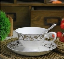 sales alone or wholesales Chinese style gift hand painted Bond china coffee cup set elegant tea