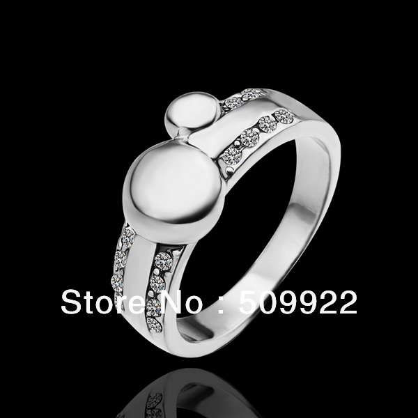 PR257 Platinum Plated Top Quality Ladies Jewelry 18K White Gold Wedding Ring Marriage Accessories Lead Free
