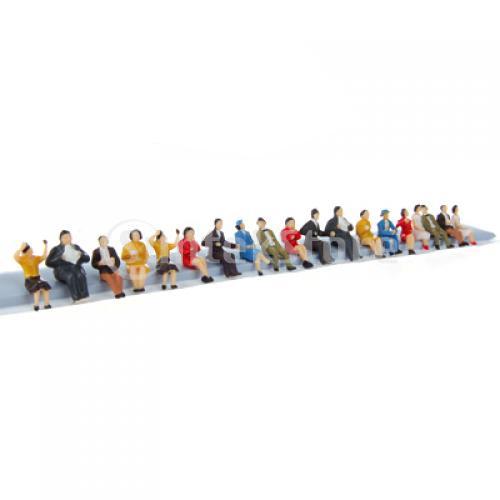24pcs Painted Model Train HO Seated People Passangers Figures Scale 