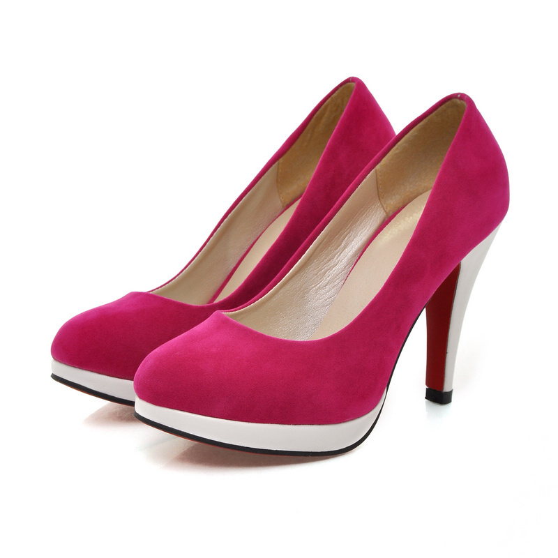 Free shipping high heel shoes new sexy lady red pump platform women free shipping size 35