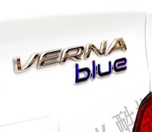 Hyundai Solaris Verna accessories blue letter sticker,3d car sticker auto parts