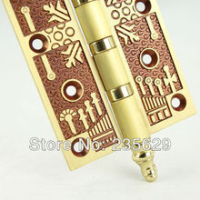 Free Shipping brass Hinges for timber door Metal Door 3mm thickness Low Noise claret red Color