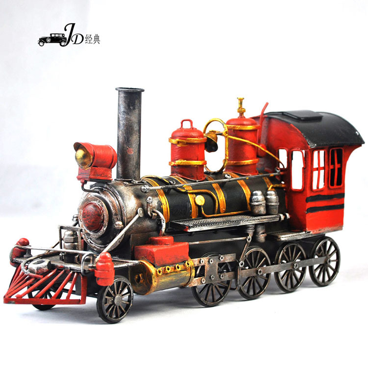 Usa-Style-Handmade-Metal-Vintage-Train-Car-model-Manual-Home 