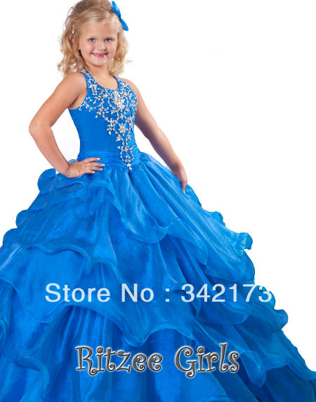 ... Organza Ritzee Little Girls Pageant Dress Party Prom Long Gowns 6232