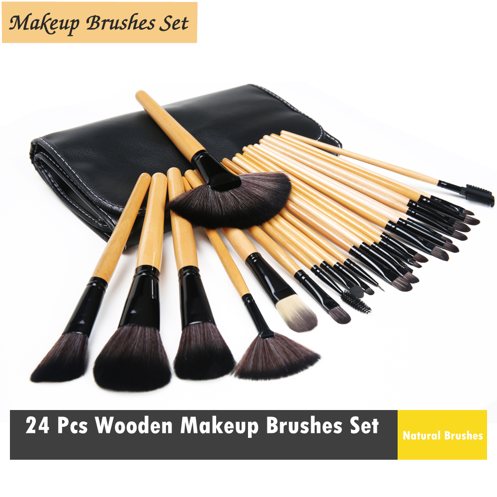 Free.jpg Natural  of Set bag High Brushes Quality With Portable Makeup natural Bag makeup