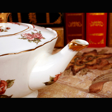 Free Shipping Cheap Fifteen Pieces European Style Handpainted Pattern Ceramic Tea Coffee Set