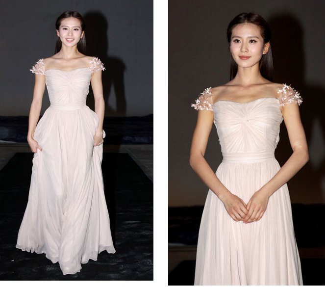 Dress Chiffon Long Design Cap Sleeve Celebrity Red Carpet Dress ...