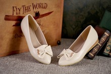 large size 34 44 Hot 2013 new fashion ladies female bowtie sexy flat shoes for women