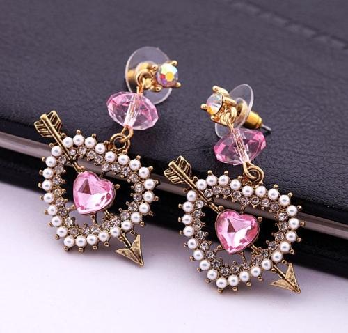 Fashion fashion accessories cupid arrow heart earrings pendiente wholesale