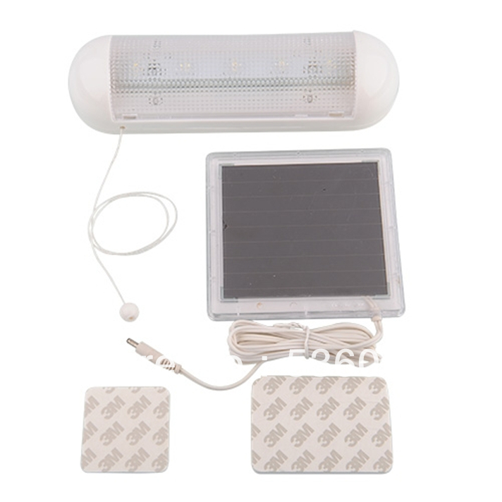 Freeshipping In Outdoor 5 LED Solar Powered Panel Garden Path Wall Shed Fence Yard Light Lamp