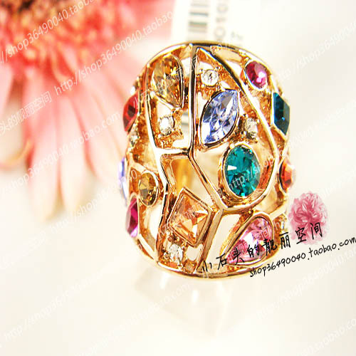 jewelry fashion van tv shopping rose gold gem cutout 18k ring(China ...
