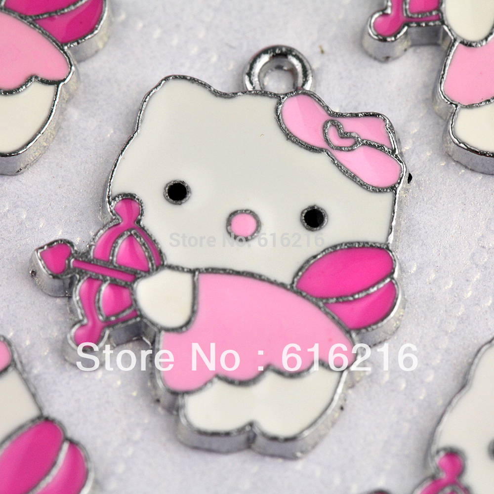 K96b 2015 Fashion hot Style 10pcs Alloy Hello Kitty Cupid Charms Pendants 