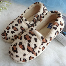 Package with soft outsole slip-resistant maternity month of shoes autumn and winter leopard print indoor slippers at home female