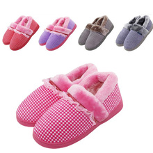 Home lovers plaid plus size cotton-padded package with slippers maternity slippers women shoes cotton-padded shoes