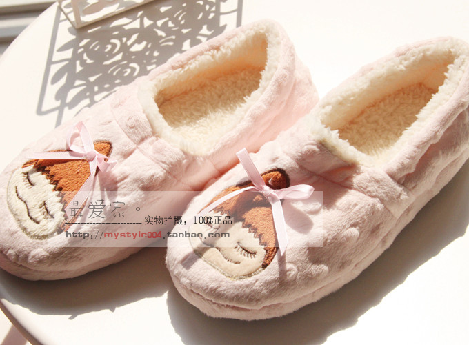 Meatball head autumn and winter cotton padded soft outsole slippers at home shoes maternity cotton padded